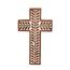 NIRMAN Religiöses katholisches Kreuz aus Mangoholz, Wandbehang, Blumenschnitzereien, Wohnzimmer, Heimdekoration für Eingangsbereich, Büro, Wohnzimmer (25,4 x 15,2 x 1,9 cm)