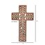 NIRMAN Religiöses katholisches Kreuz aus Mangoholz, Wandbehang, Blumenschnitzereien, Wohnzimmer, Heimdekoration für Eingangsbereich, Büro, Wohnzimmer (25,4 x 15,2 x 1,9 cm)