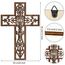 Yookeer 3 Stück Holzkreuz Wanddekoration Kreuz zum Aufhängen, handgefertigt, antike, religiöse, braune Holzdekoration, handgeschnitzte Wanddekoration für Wohnzimmer, Kinderzimmer, Hochzeit