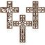 Yookeer 3 Stück Holzkreuz Wanddekoration Kreuz zum Aufhängen, handgefertigt, antike, religiöse, braune Holzdekoration, handgeschnitzte Wanddekoration für Wohnzimmer, Kinderzimmer, Hochzeit