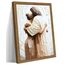 Kunstdruck auf Leinwand mit Holzrahmen, Motiv: Jesus umarmende Frau, sicher in seinen Armen, Bilder, Leinwanddruck, Poster, Wanddekoration, christliche Wandkunst, Heimdekoration für Wohn- und