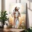 Jesus Leinwand-Kunstdruck, christliches Wanddekor, Poster, Gemälde von Jesus, der das Lamm trägt, inspirierende, religiöse Dekoration für Wohnzimmer, Kirche oder Gebetsraum, 40,6 x 61 cm, gerahmt