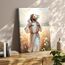 Jesus Leinwand-Kunstdruck, christliches Wanddekor, Poster, Gemälde von Jesus, der das Lamm trägt, inspirierende, religiöse Dekoration für Wohnzimmer, Kirche oder Gebetsraum, 40,6 x 61 cm, gerahmt