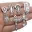 100 g (60 Stück) Antik-Silberkreuz Jesus Maria Our Lady Miraculous Herzstück Kruzifix-Medaillenanhänger zum Basteln, Schmuckherstellung, Zubehör für DIY Rosenkranz, Halskette, Armband (M154)