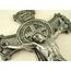 Roman St. Benedikt Mauer Kreuz Kruzifix Medaille katholisches Haus Exorzismus Relief Wandbild, 26,7 cm hoch, silberfarben, Schlafzimmer Dekoration
