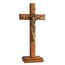 KUXBET Katholisches Kruzifix-Kreuz, 27,2 cm, Holz, Jesus Christus, Wandkreuz, Ständer, zum Aufhängen oder Tischplatte mit Ständer, für Heimdekoration (27,2 cm L x 12,7 cm B)