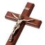 ARCHOBAN Kruzifix Wandkreuz katholisch, 30,5 cm Holzkreuz Wanddekoration – Braun + Antik Messing