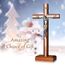 KUXBET Kruzifix Wandkreuz 25,4 cm katholisches Holz Jesus Christus Wandbehang Kreuz für Heimdekoration – Antik Gold