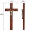 ARCHOBAN Kruzifix Wandkreuz katholisch, 30,5 cm Holzkreuz Wanddekoration – Braun + Antik Messing