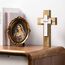 OKSQW Holzkreuz (gesegnete Holzfarbe) - Wandkreuz - Wanddekoration - Wohnzimmer