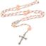 Nazareth Store Katholische rosa Perle Perlen Rosenkranz Halskette 6pcs Unsere Rose Lourdes Medaille & Kreuz NS