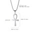 Flongo Frauen Kreuz Kette Männer Anhänger Rosenkranz ägyptisch Ankh Kreuz Halskette Silber Jahrgang Damen Herren-Accessoires