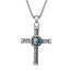 Flongo Türkis Keltischer Kreuzknoten Halskette：Vintage Kreuz Anhänger Edelstahl böhmische Kette religiöser keltischer Knoten Amulett Geburtstag Geschenk Halloween Weihnachten Herren Damen Geschenk