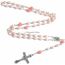 Nazareth Store Katholische rosa Perle Perlen Rosenkranz Halskette 6pcs Unsere Rose Lourdes Medaille & Kreuz NS