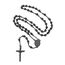 FaithHeart Kreuz Kette Herren Damen Rosenkranzkette für Auto Erzengel Michael Anhänger Halskette Gebetskette Schwarz Edelstahlkette Orthodoxes Rosary Necklace Amulett Schmuck