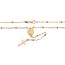 QUADRI - Elegante Rosenkranz Kette Silber 925, 18 Karat Vergoldet 1 Mikron - Kreuz Kette Mit Medaille der Jungfrau Maria - Rosenkranz Silber 925 Länge 48 Mit 7.50 cm Anhänger