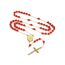 FaithHeart Rosenkranz Gold Damen Herren Kreuz Kette Edelstahl Jesus Halskette mit Maria Gebetskette Wundertätige Medaille Rosenkranzkette Rote Perlen Kreuzkette Orthodoxes Rosary Necklace Schmuck