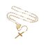 FaithHeart Rosenkranz Kette mit Maria Medaille Lange Rosenkranzkette Weiße Perlen Damen Kreuzkette Gold Herren Edelstahl Gebetskette Halskette Orthodoxes Kreuz Rosary Necklace Autorosenkranz Schmuck