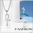 Flongo Frauen Kreuz Kette Männer Anhänger Rosenkranz ägyptisch Ankh Kreuz Halskette Silber Jahrgang Damen Herren-Accessoires