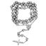 JewelryWe Schmuck Herren Edelstahl Halskette, Rosenkranz Jesus Christus Kruzifix Kreuz Kugelkette Kette, Silber 95cm, mit Geschenk Tüte