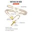 FaithHeart Rosenkranzkette Gold Rosenkranz Kreuz Kette Damen Herren Erzengel Michael Medaille Halskette Gebetskette Weiße Perlen Edelstahlkette Orthodoxes Rosary Necklace Heiliger Schmuck