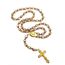 Nazareth Store Katholische Rosa Kristall Perlen Gold Rosenkranz Blumen Perlen Halskette Holy Mary Herz Medaillon Medaille & Kreuz Religiöses Amulett für Frauen