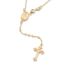 Miabella 18 Karat Gold über Sterling Silber italienischen Rosenkranz Bead Kreuz Y Halskette Kette für Frauen Männer, 20 Zoll