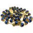 Nazareth Store St. Benedikt Kristallisierte blaue Perlen Rosenkranz goldene Halskette für Damen und Herren mit goldenen Mystery-Perlen, wundertätige Medaille und St. Benedikt-Kreuz, 55 cm, Kristall,