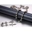 JewelryWe Schmuck Herren Edelstahl Halskette, Rosenkranz Jesus Christus Kruzifix Kreuz Kugelkette Kette, Silber 95cm, mit Geschenk Tüte