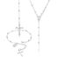 CASSIECA Damen Silberkette 925 Sterling Silber Rosenkranz Halskette Armband Religiöser Schmuck Set Kreuz Kette Maria Madonna Kreuzkette Anhänger Gliederkette Y Kette