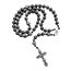 Nazareth Store Hämatit Rosenkranz Black Stone Perlen Halskette Metall Perlen Wunderbare Medaille & Kreuz Rosenkranz für Männer und Frauen NS