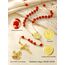 FaithHeart Rosenkranz Gold Damen Herren Kreuz Kette Edelstahl Jesus Halskette mit Maria Gebetskette Wundertätige Medaille Rosenkranzkette Rote Perlen Kreuzkette Orthodoxes Rosary Necklace Schmuck