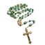 Nazareth Store Katholische Gold Rosenkranz Halskette Matt Stein Perlen Grün 10mm Perle Runde Perlen Wunderbare Medaille & Kreuz - Samt Tasche