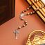 HICARER Holz Rosenkranz Schmuck Taufe Kugelkette Gebetskette Katholisch Hölzerne Kette Holz Kruzifix Medaille für Herren Damen Christliche