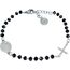 SAGA GIOIELLI® Armband Damen Herren Rosenkranz Kristalle Schwarz Stahl, Kristall Edelstahl