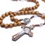 Jiali Q 2 Stück Halskette mit Rosenkranz aus Holz, handgefertigt, Kreuz, religiöser Schmuck