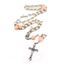 Nazareth Store Katholische Rosenkranz-Halskette mit rosa Perlen, unsere Rosenblüten, Lourdes-Medaille und Kreuz (Weiß)