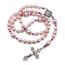 Nazareth Store Pink Pearl Perlen Rosenkranz katholische Halskette mit wundersamen Medaille Kreuz Kruzifix silberfarbenen Rosenkranz in Samt Tasche