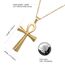 Flongo Herren-Kette Männer Anhänger Damen Halskette, Edelstahl Halskette mit Egyptian Ägyptisches Zeichen Anch o. Ankh Kreuz Kruzifix Anhänger Gold