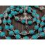 Nazareth Store Rosenkranz mit katholischen türkisfarbenen Marmorperlen und Blumen, Halskette mit wundersamer Medaille und Kreuz
