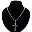 Flongo Frauen Kreuz Kette Männer Anhänger Rosenkranz ägyptisch Ankh Kreuz Halskette Silber Jahrgang Damen Herren-Accessoires