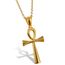 Flongo Herren-Kette Männer Anhänger Damen Halskette, Edelstahl Halskette mit Egyptian Ägyptisches Zeichen Anch o. Ankh Kreuz Kruzifix Anhänger Gold