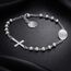 SAGA GIOIELLI® Armband für Herren und Damen, Rosenkranz, Silber, Stahl, Legierung, 5.73 cm (approximately), Legierter Stahl