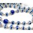 Nazareth Store Rosenkranz aus tiefblauen Kristallperlen, blaue Achat-Glory-Stein-Perlen-Halskette, wundersame Medaille und Kreuz, Kruzifix, Sammlung religiöser Rosenkränze