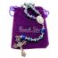 Nazareth Store Rosenkranz aus tiefblauen Kristallperlen, blaue Achat-Glory-Stein-Perlen-Halskette, wundersame Medaille und Kreuz, Kruzifix, Sammlung religiöser Rosenkränze