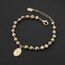 HZMAN 14K vergoldet Jungfrau Maria Rosenkranz Perlen Armband Dainty Jungfrau von Guadalupe verstellbare Link Armbänder für Damen Party Hochzeitsschmuck Geschenk