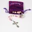 Nazareth Store Pink Pearl Perlen Rosenkranz katholische Halskette mit wundersamen Medaille Kreuz Kruzifix silberfarbenen Rosenkranz in Samt Tasche