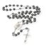 Nazareth Store Hämatit-Rosenkranz, Schwarze Steinperlen Halskette, Projektion Unser Vater-Gebet, St. Michael Medaille und Kruzifix, 53,3 cm, Stein, Legierung