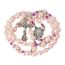 Nazareth Store Pink Pearl Perlen Rosenkranz katholische Halskette mit wundersamen Medaille Kreuz Kruzifix silberfarbenen Rosenkranz in Samt Tasche