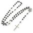 Nazareth Store Hämatit-Rosenkranz, Schwarze Steinperlen Halskette, Projektion Unser Vater-Gebet, St. Michael Medaille und Kruzifix, 53,3 cm, Stein, Legierung